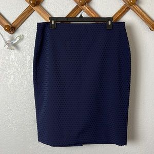 NWT banana republic factory navy blue Swiss dot pencil skirt